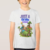 Gewoon Een Kind Dat Van Dinosauriërs Houdt  Tri-Blend Shirt (Voorkant)