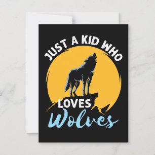 Gewoon een kind dat van wolven houdt wolf liefhebb briefkaart