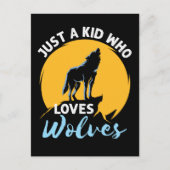 Gewoon een kind dat van wolven houdt wolf liefhebb briefkaart (Voorkant)