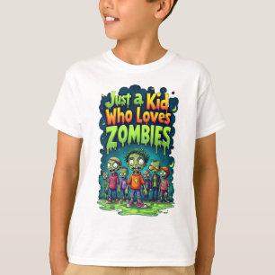 Gewoon een kind dat zombies leuk vindt Grappige Ca T-shirt