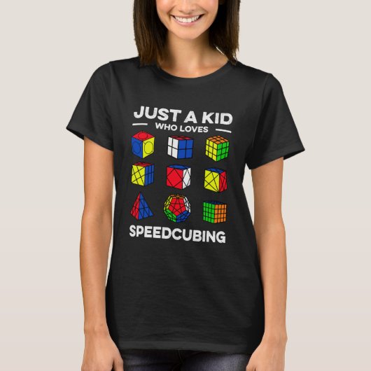 Gewoon een Kind die houdt van Speedcubing Speedsol T-shirt (Voorkant)