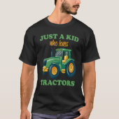 Gewoon een Kind die houdt van tractoren Grappig Fa T-shirt (Voorkant)