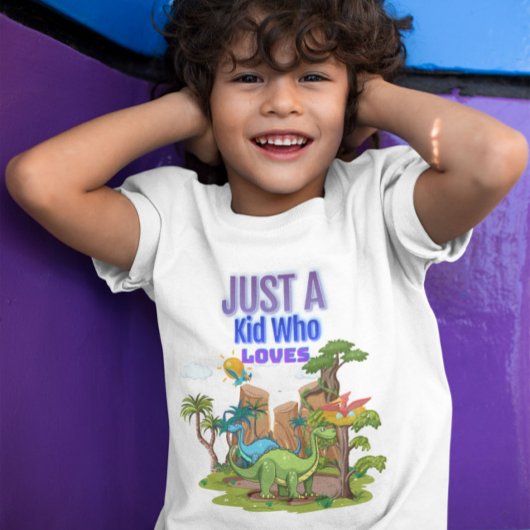 Gewoon een Kind die van Dinosauriërs houdt Tri-Blend Shirt