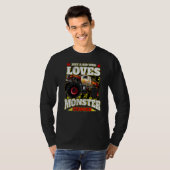 Gewoon een Kind die van Monster Trucks houdt T-shirt (Voorkant volledig)