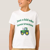 Gewoon een kind die van tractoren houdt - Kinder t T-shirt (Voorkant)