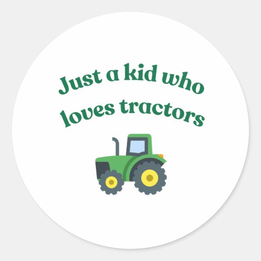 Gewoon een kind die van tractoren houdt - Stickers (Voorkant)