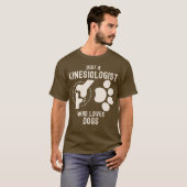 Gewoon een kinesioloog die van honden houdt t-shirt (Voorkant volledig)