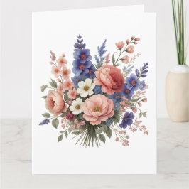 Gewoon een klein briefje Elegante bloemengroetkaar Bedankkaart