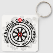 Gewoon een klein radertje in het wiel sleutelhanger (Achterkant)