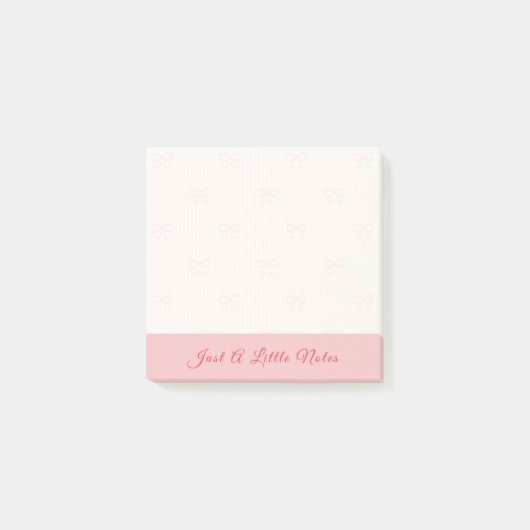 Gewoon een klein roze strik watermerk notitie post-it® notes (Voorkant)