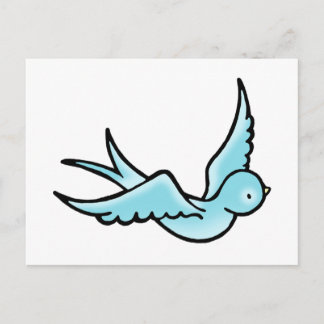 Gewoon een kleine blauwe vogel briefkaart