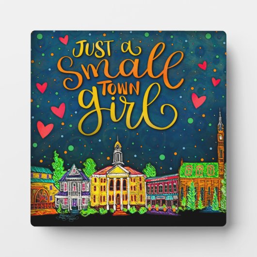 Gewoon een kleine stad meisje leuke kleurrijke geb fotoplaat (Voorkant)