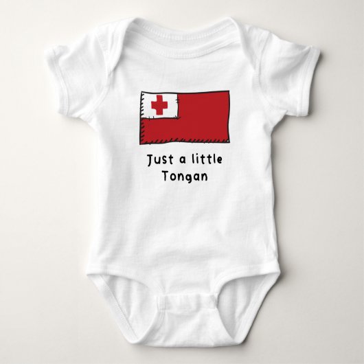 Gewoon een kleine Tongan Funny Cute Tonga-vlag Romper (Voorkant)
