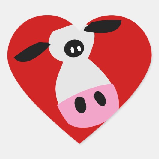 Gewoon een Koe Hart Sticker (Voorkant)