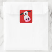 Gewoon een Koe Vierkante Sticker (Tas)