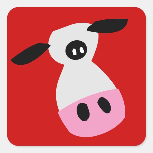 Gewoon een Koe Vierkante Sticker (Voorkant)