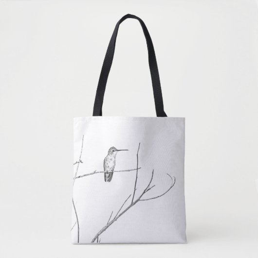 Gewoon een kolibrie op een stok tote bag (Voorkant)