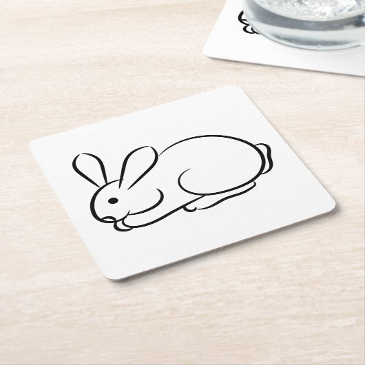 Gewoon een konijn kartonnen onderzetters (Schuin)