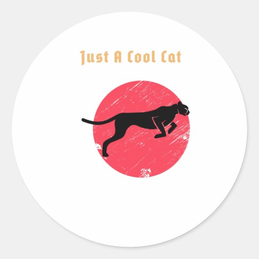 Gewoon een kool kat - panter ronde sticker (Voorkant)
