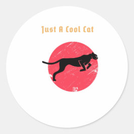 Gewoon een kool kat - panter ronde sticker