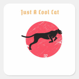 Gewoon een kool kat - panter vierkante sticker