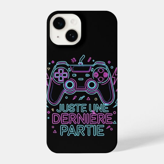Gewoon Eén Laatste Potje - Retro Neon zwarte gamer iPhone Hoesje (Achterkant)