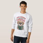 Gewoon een lezer die van Kerstmis Puppy Liefhebber Trui (Voorkant volledig)
