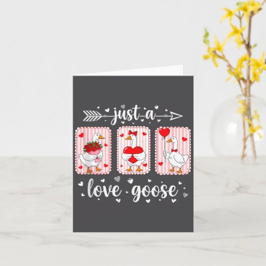 Gewoon een lief gans grappige valentijn schattige  kaart (Gele Bloem)