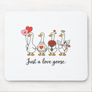 Gewoon een liefde gans Schattige Valentijnsganzen Muismat