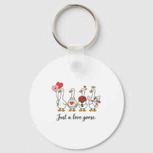 Gewoon een liefde gans Schattige Valentijnsganzen Sleutelhanger