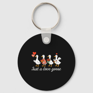 Gewoon een liefdesgans Valentijnsdag Eend Domme Ga Sleutelhanger