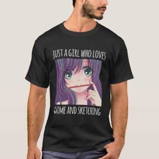 Gewoon een liefhebber van anime en schetsen tekene t-shirt