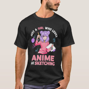 Gewoon een liefhebber van anime en schetsen tekene t-shirt