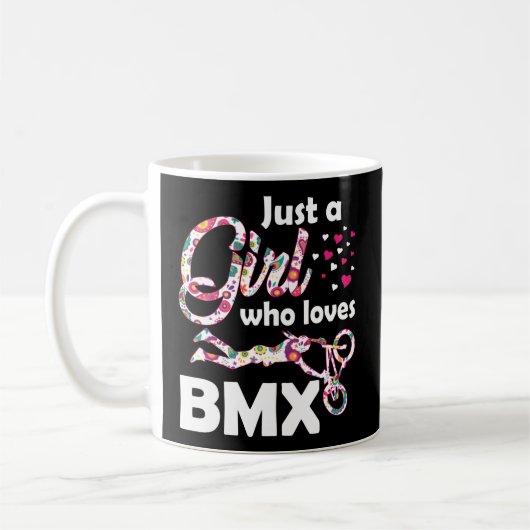 Gewoon een liefhebber van BMX Biking Biker Koffiemok (Links)