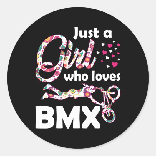 Gewoon een liefhebber van BMX Biking Biker Ronde Sticker (Voorkant)