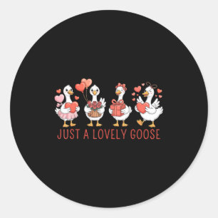 Gewoon een lieve gans Cute Gans Valentijnsdag _3  Ronde Sticker