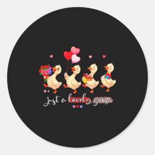 Gewoon een lieve gans Schattig grappig dier Squad Ronde Sticker