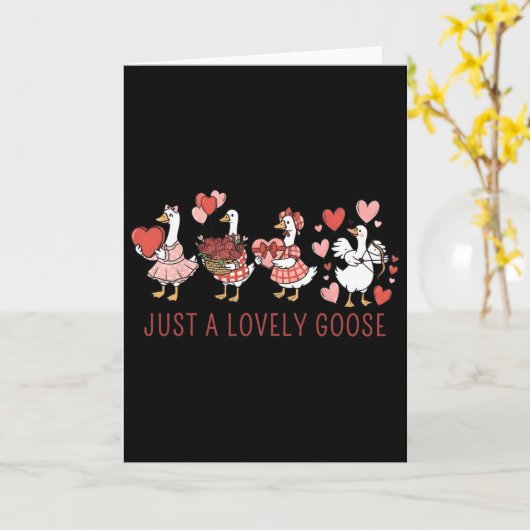 Gewoon een lieve gans Schattige dwaze gans Valenti Kaart (Gele Bloem)