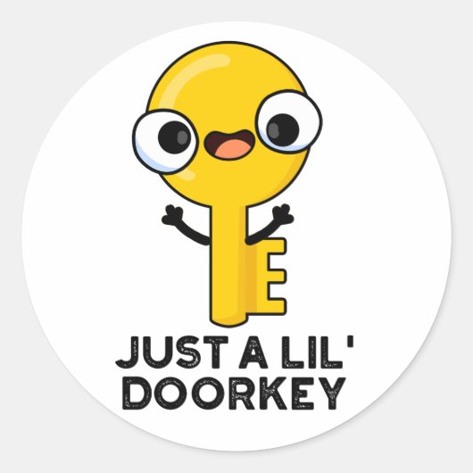 Gewoon een lil door een sleutelhanger, Funny Dorky Ronde Sticker (Voorkant)