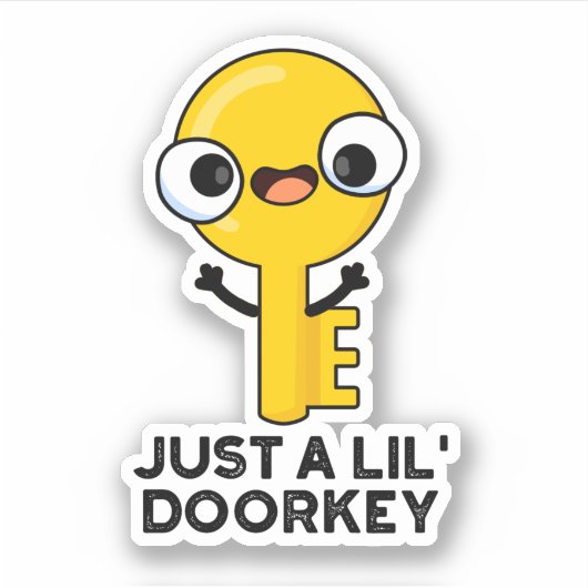 Gewoon een lil door een sleutelhanger, Funny Dorky Sticker (Voorkant)