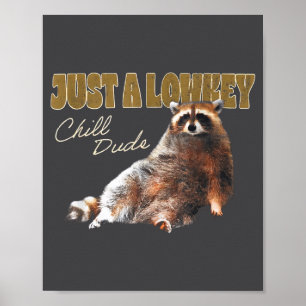 Gewoon Een Lowkey Chille Gast Schattige Wasbeer Gr Poster