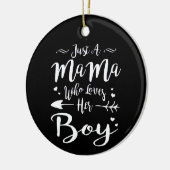 Gewoon een mama die van haar jongen houdt mam en z keramisch ornament (Links)