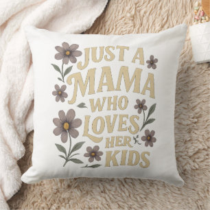 Gewoon een mama die van haar kinderen houdt Retro Kussen