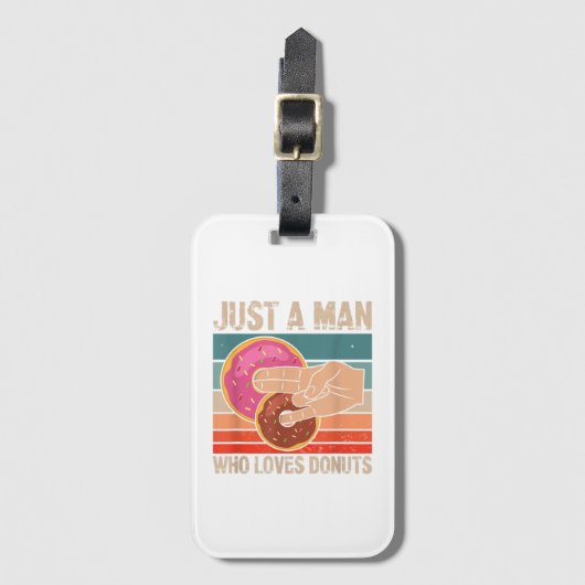 Gewoon een Man die houdt van Donuts 2 in de Pinky  Bagagelabel (Voorkant (verticaal))