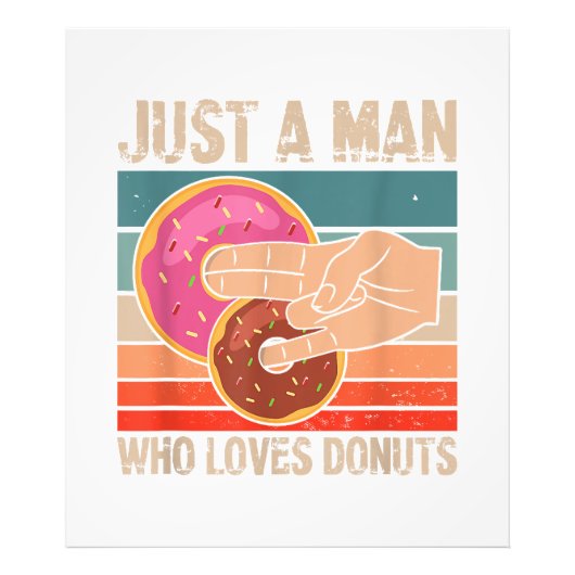 Gewoon een Man die houdt van Donuts 2 in de Pinky  Foto Afdruk (Voorkant)