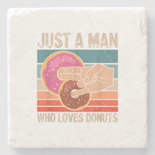 Gewoon een Man die houdt van Donuts 2 in de Pinky Stenen Onderzetter