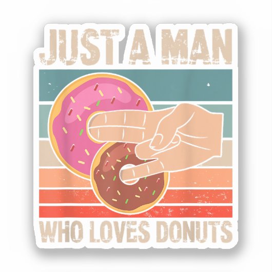 Gewoon een Man die houdt van Donuts 2 in de Pinky  Sticker (Voorkant)