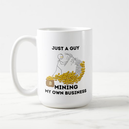 Gewoon een man die mijn eigen zaken ontgint koffiemok (Links)