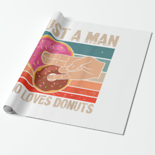 Gewoon een man die van donuts houdt 2 in de roze 1 cadeaupapier