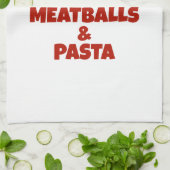 Gewoon een man die van gehakt en pasta houdt theedoek (Gevouwen)